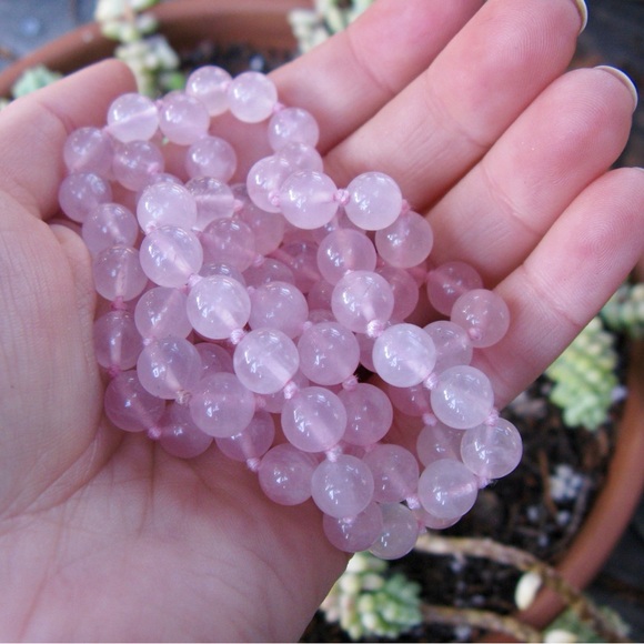 Vintage Rose Quartz Crystal Necklace - Picture 5 of 7